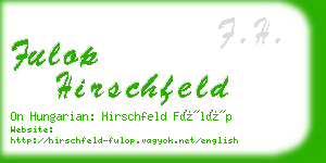 fulop hirschfeld business card